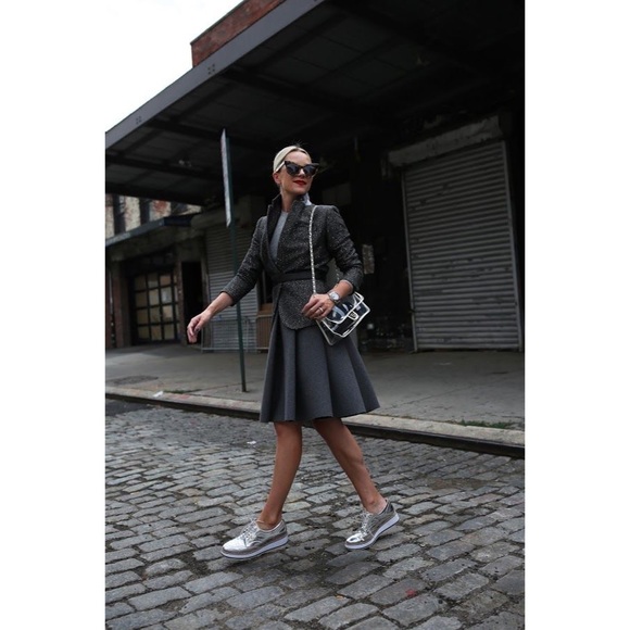 🤍 NEW! Metallic Stand Out Nine West Stacked Loafers - Picture 2 of 8